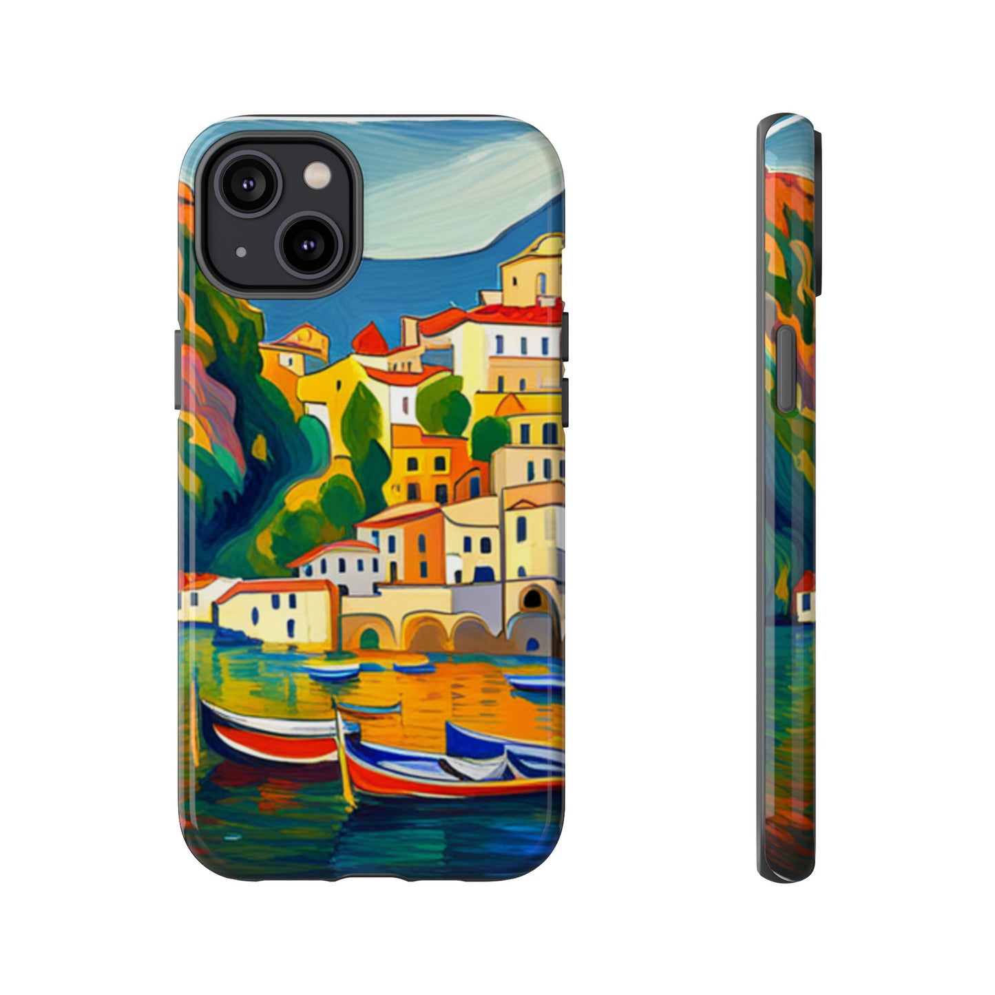 Italian Coastal Village Graphic- Tough Phone Case