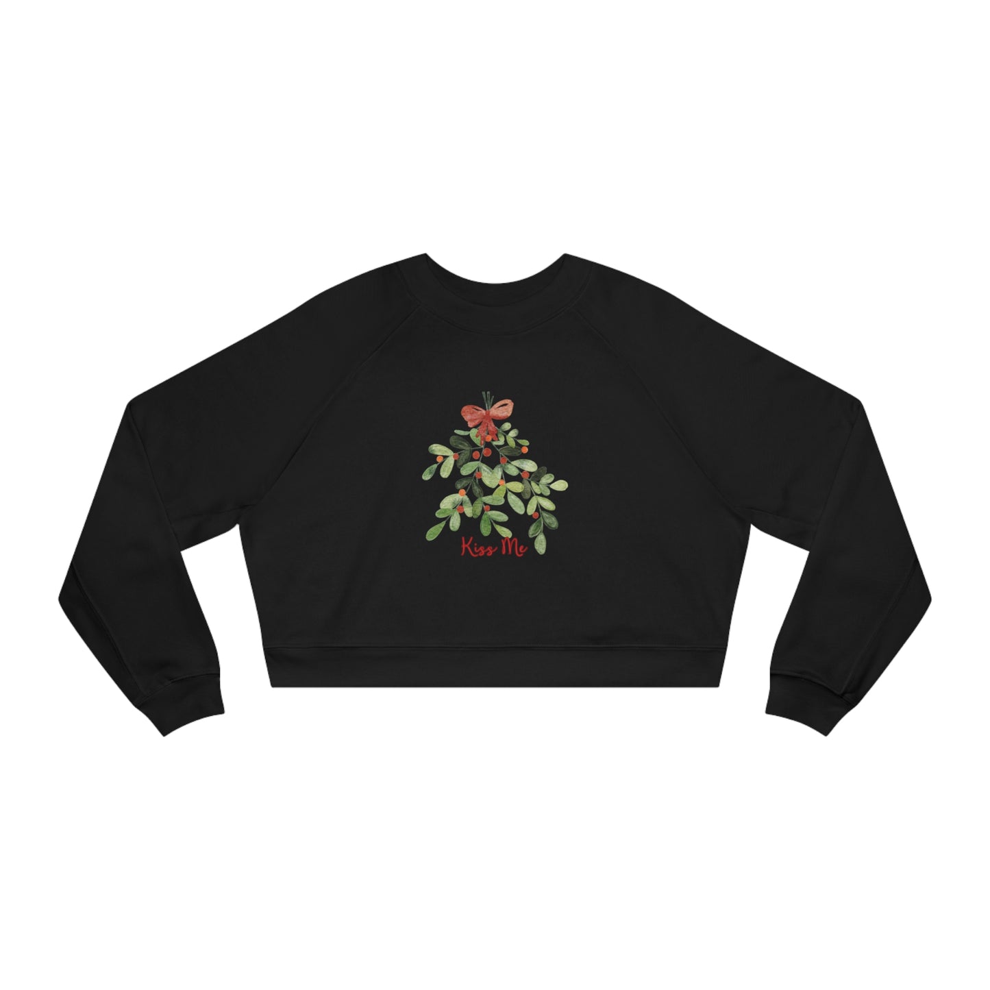 Kiss Mistletoe- Women's Crop Sweatshirt