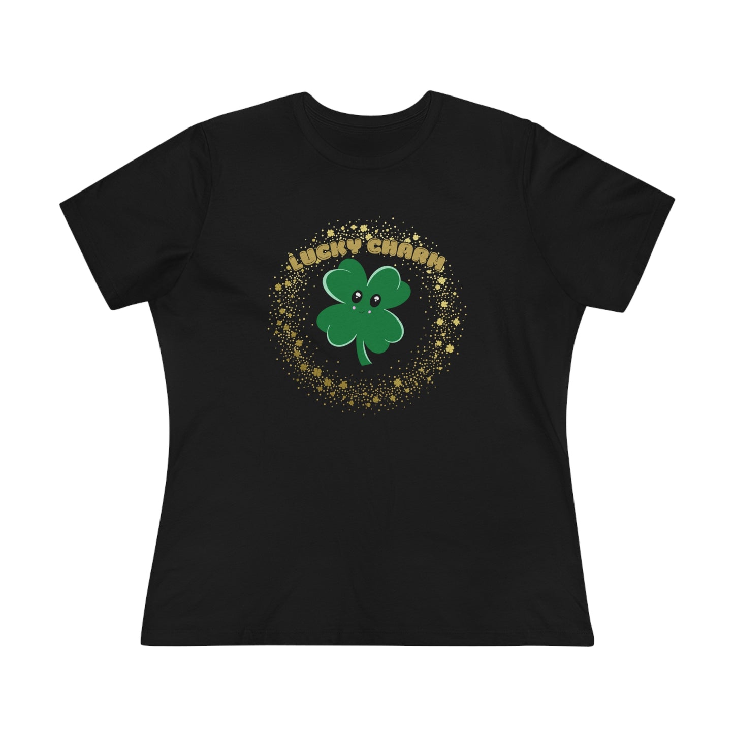 Lucky Charm Shamrock Kawaii Style- Women's T-Shirt