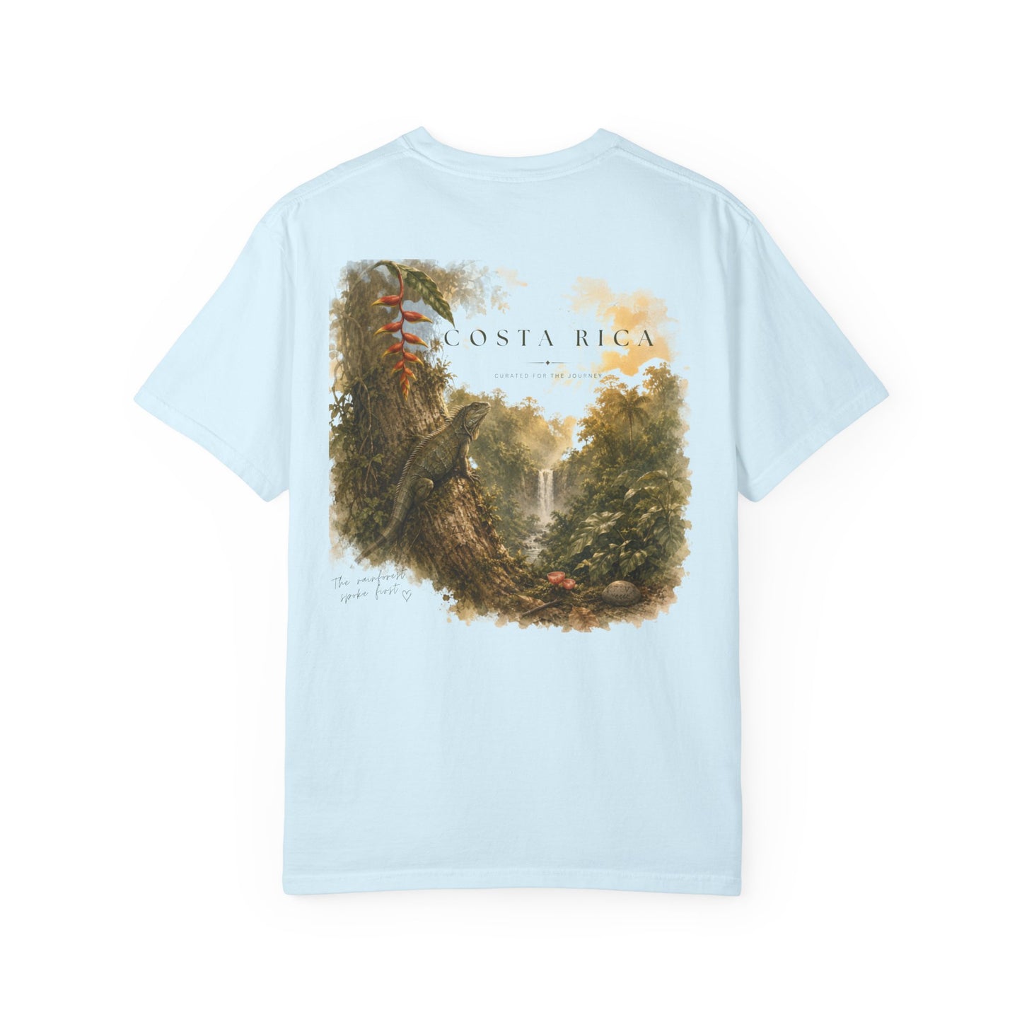 Costa Rica rainforest waterfall graphic t-shirt, view 6