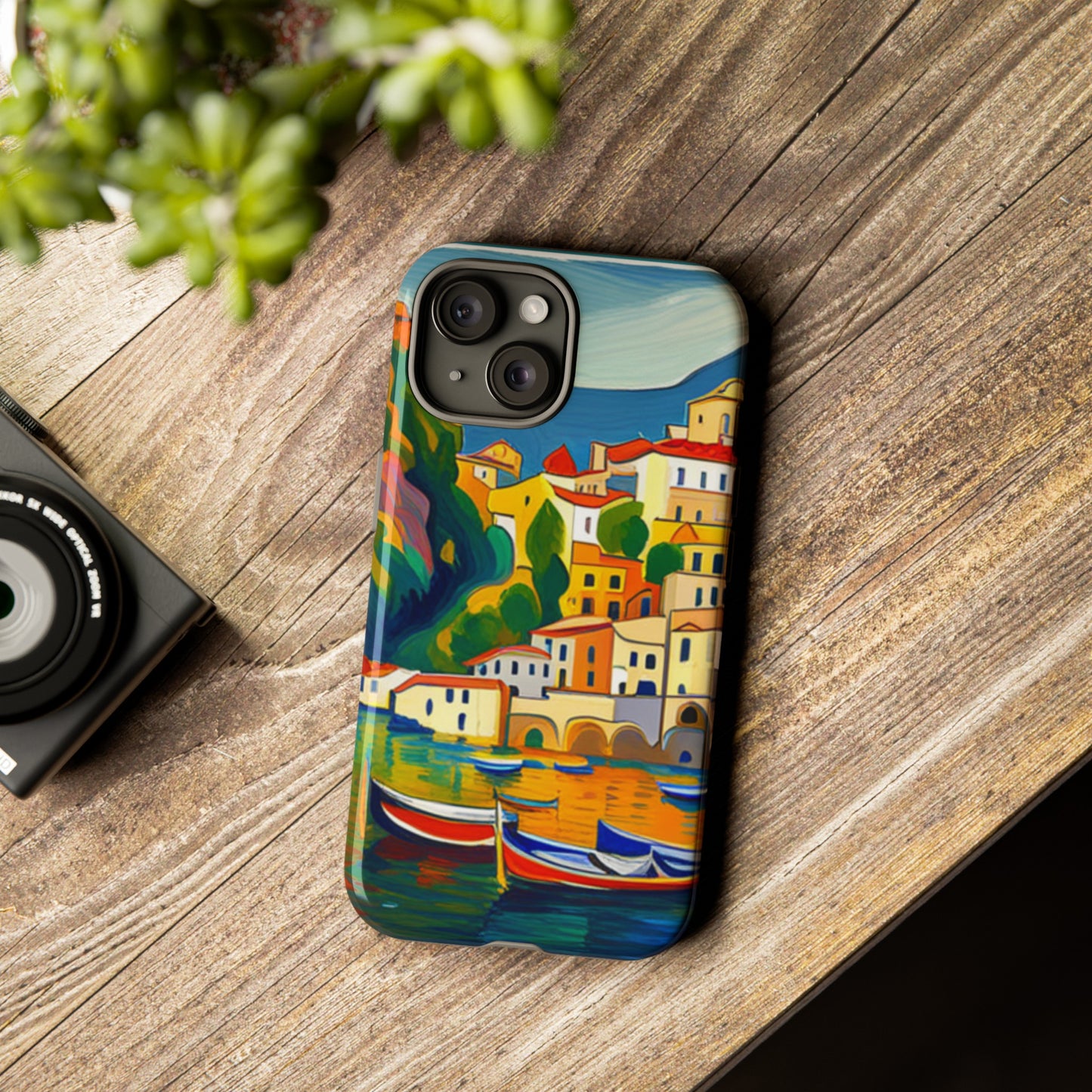 Italian Coastal Village Graphic- Tough Phone Case