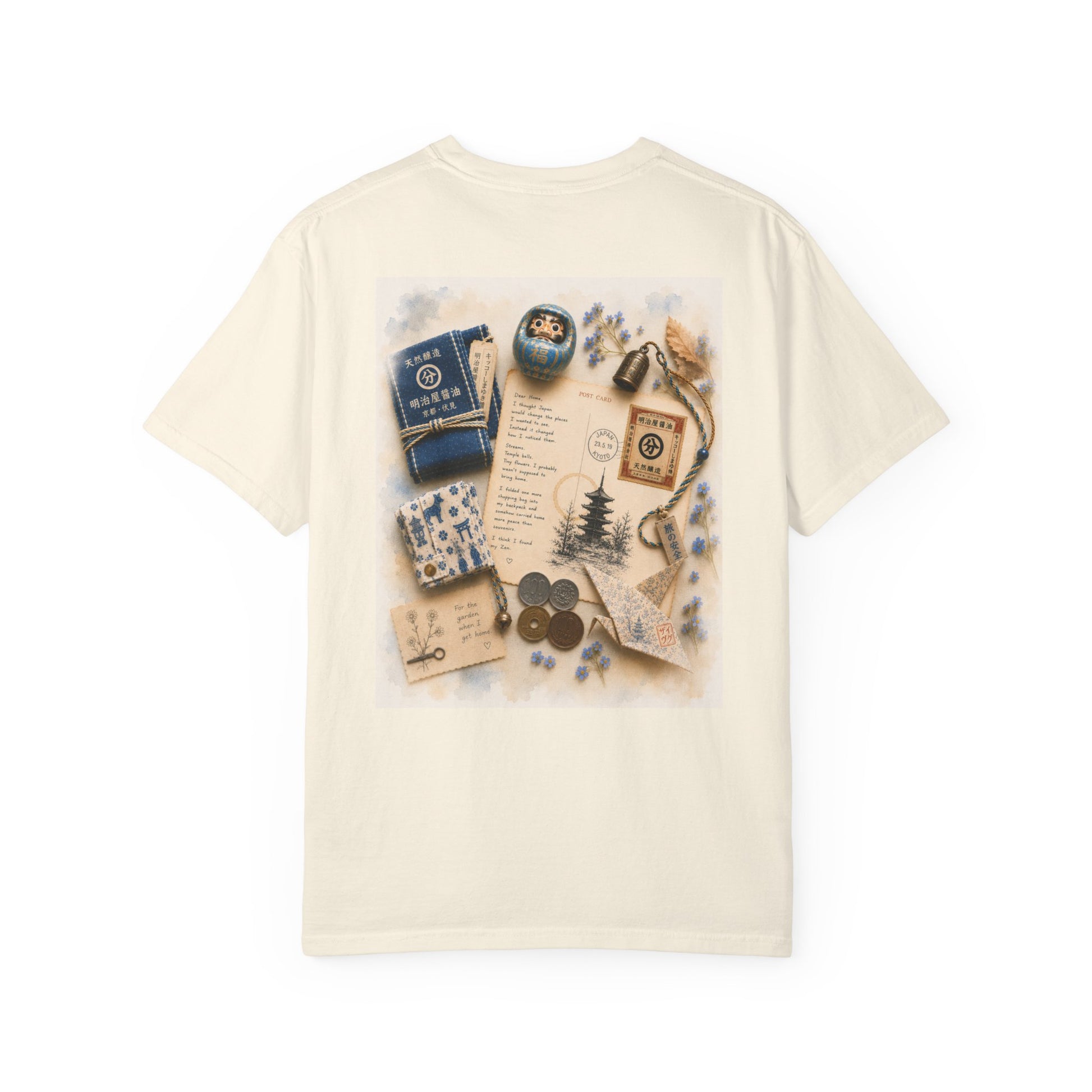 Japan Daruma travel journal graphic t-shirt, view 6