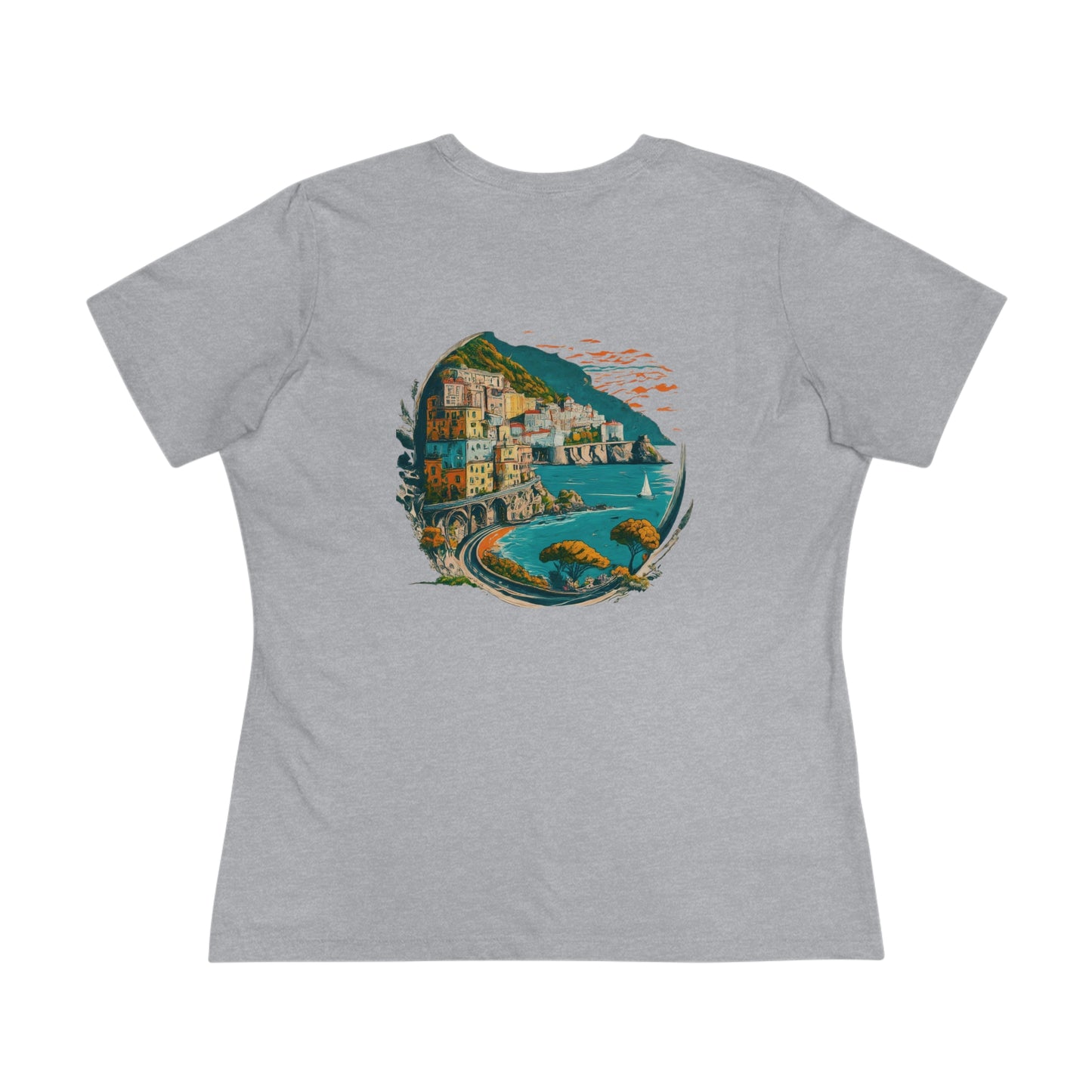 Italy Amalfi Coast- Women's T-Shirt (Back Print)