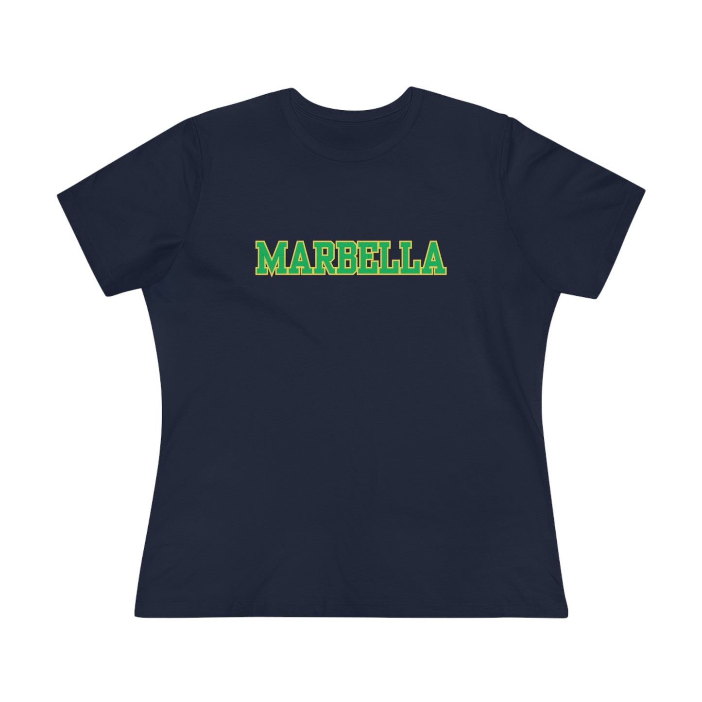 Spain Marbella Block Font- Women's T-Shirt