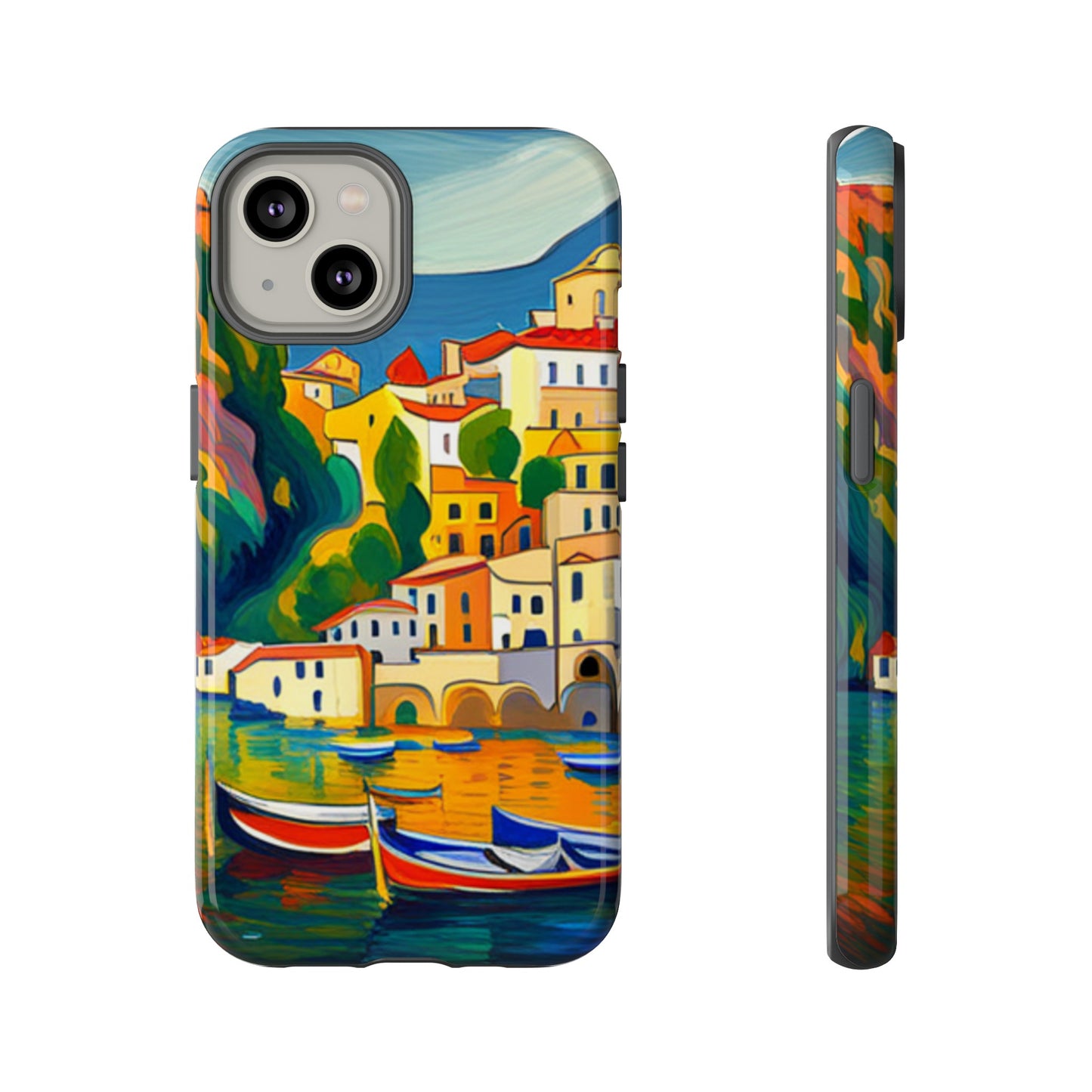 Italian Coastal Village Graphic- Tough Phone Case