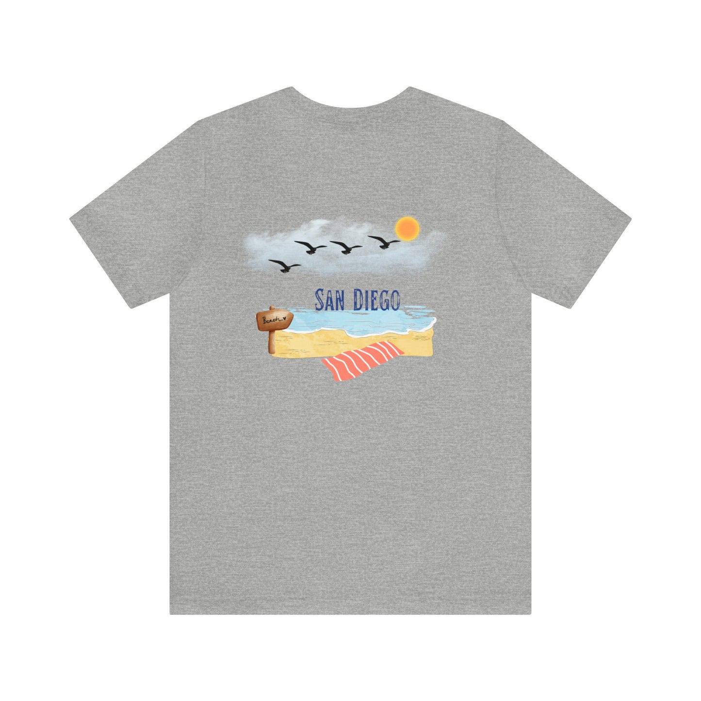 San Diego Beach- Unisex T-Shirt (Back Print)