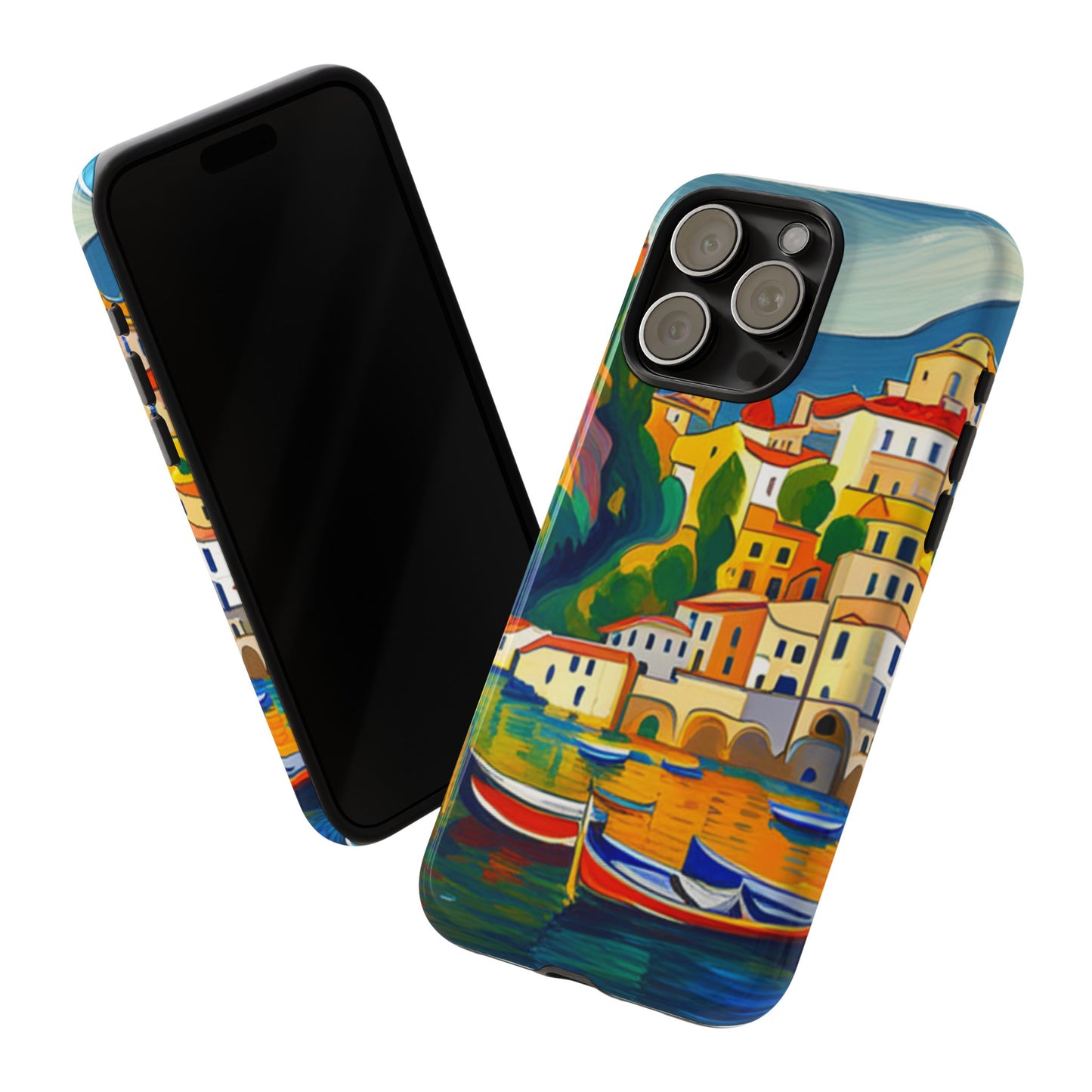 Italian Coastal Village Graphic- Tough Phone Case