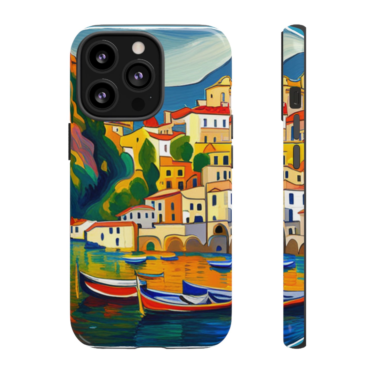 Italian Coastal Village Graphic- Tough Phone Case