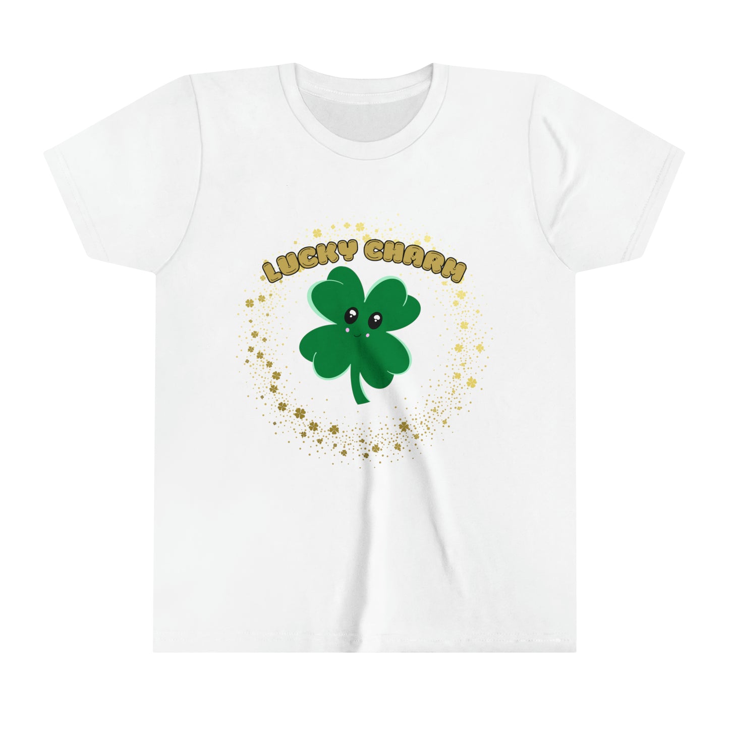 Lucky Charm Shamrock Kawaii Style- Youth T-Shirt