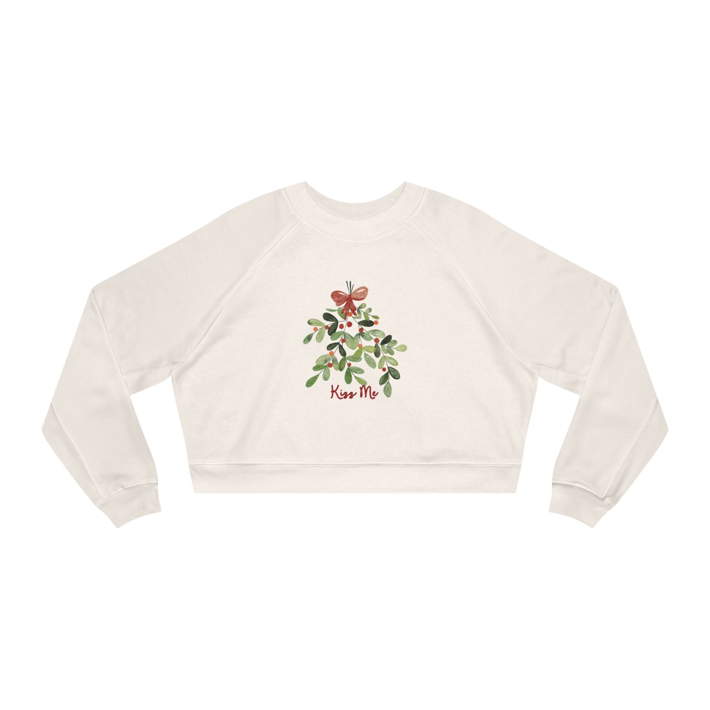 Kiss Mistletoe- Women's Crop Sweatshirt