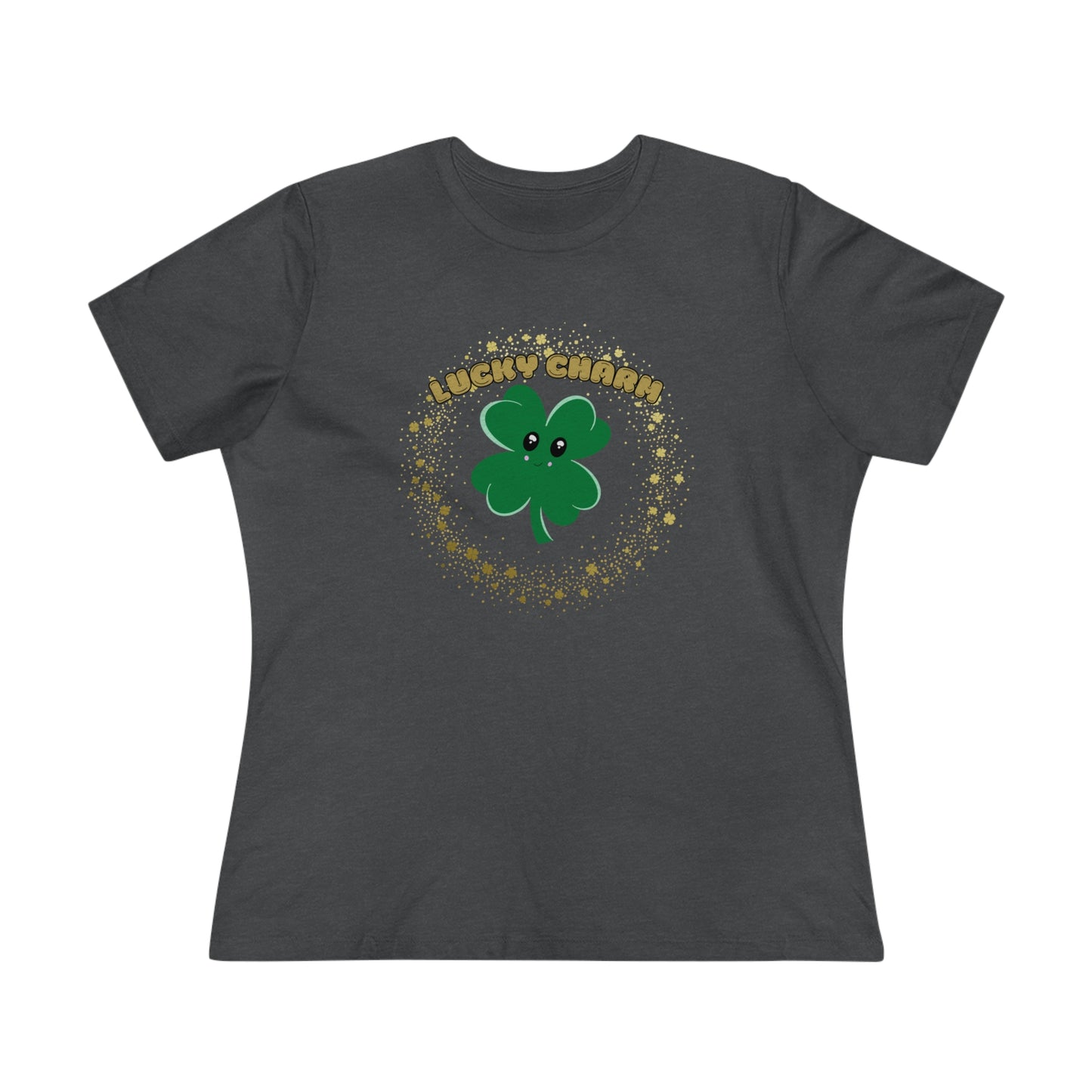 Lucky Charm Shamrock Kawaii Style- Women's T-Shirt