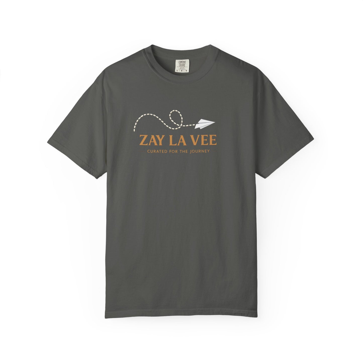 Zay La Vee signature logo garment-dyed t-shirt, view 3
