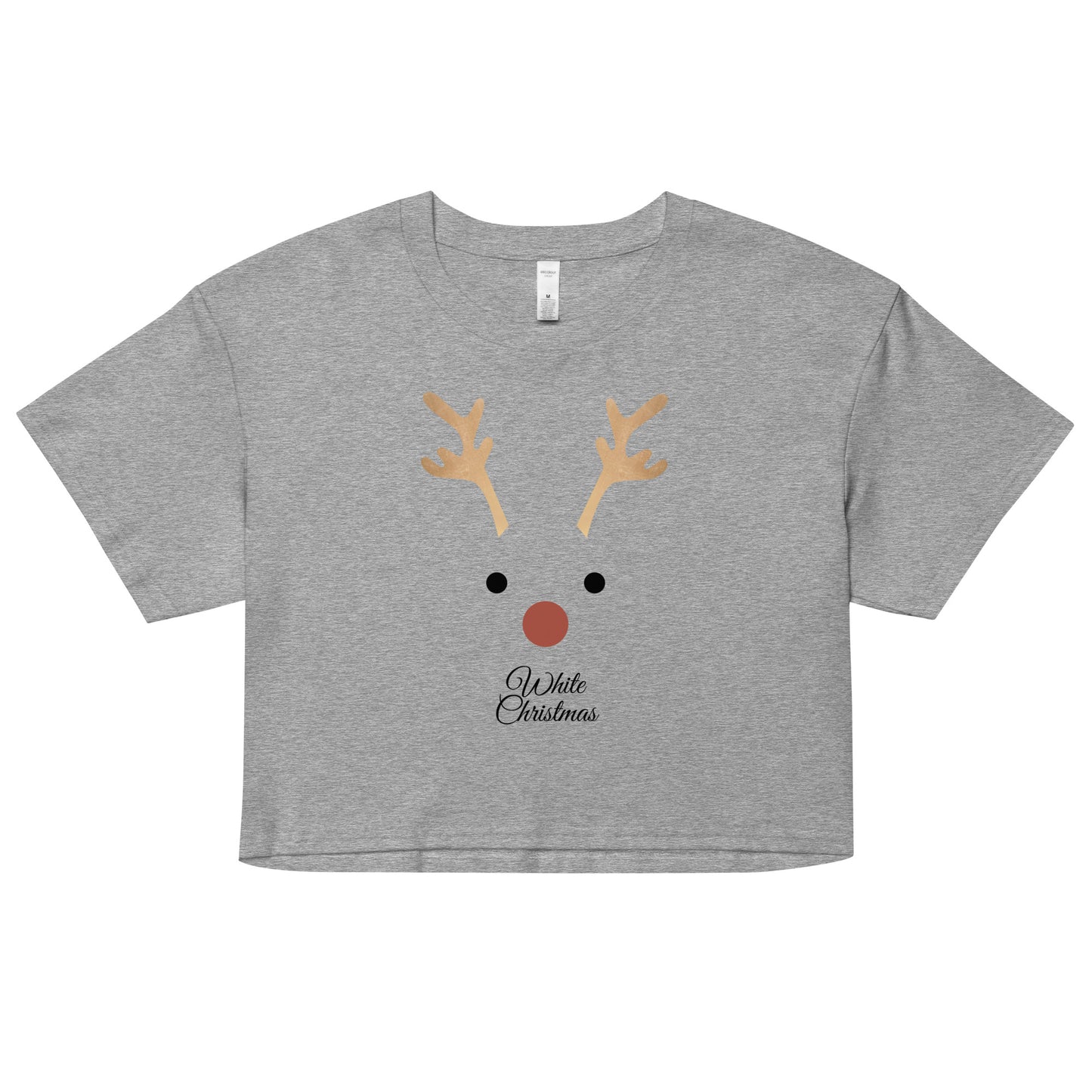 Rudolph White Christmas- Women’s Crop T-Shirt