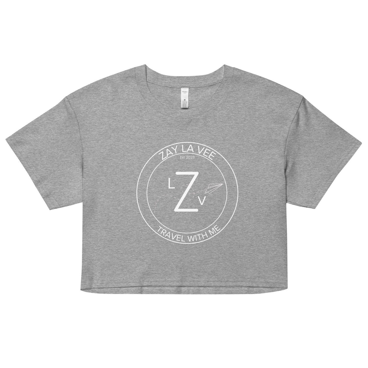 Zay La Vee Round White Logo- Women’s Crop T-Shirt