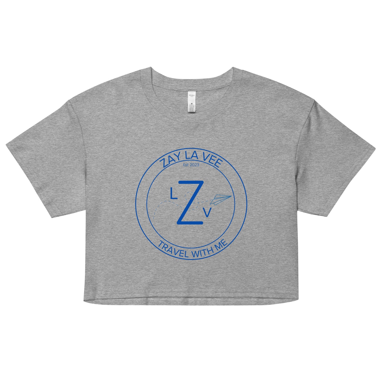 Zay La Vee Round Blue Logo- Women’s Crop T-Shirt