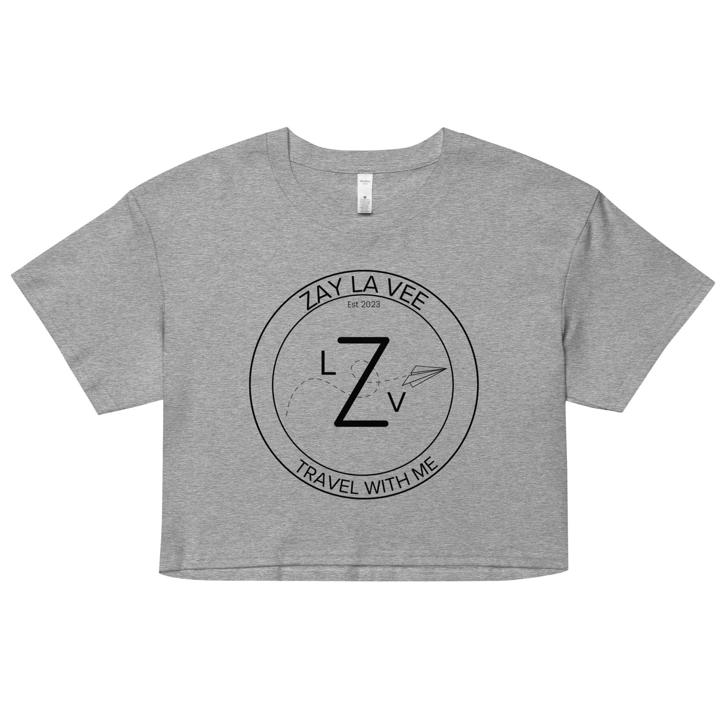 Zay La Vee Round Black Logo- Women’s Crop T-Shirt