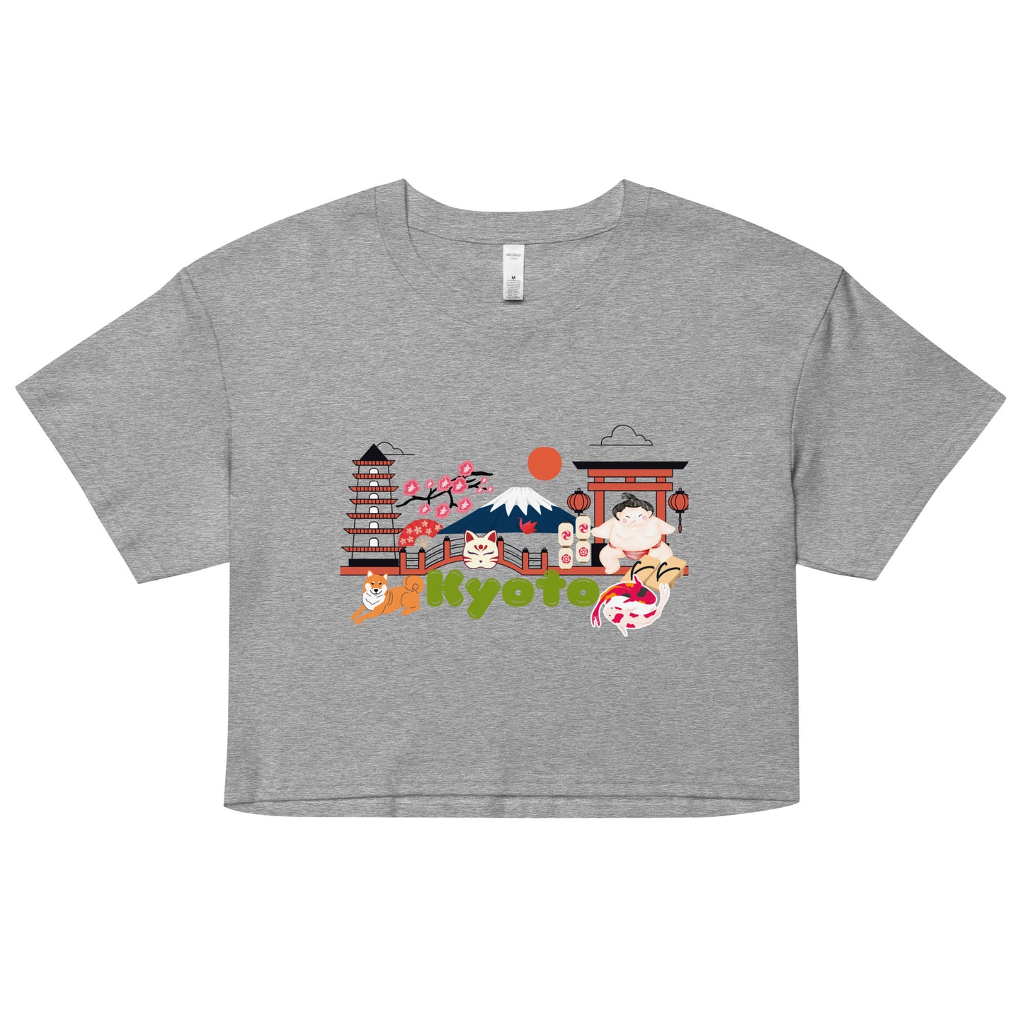 Kyoto Japan Mt Fuji Sumo- Women's Crop T-Shirt