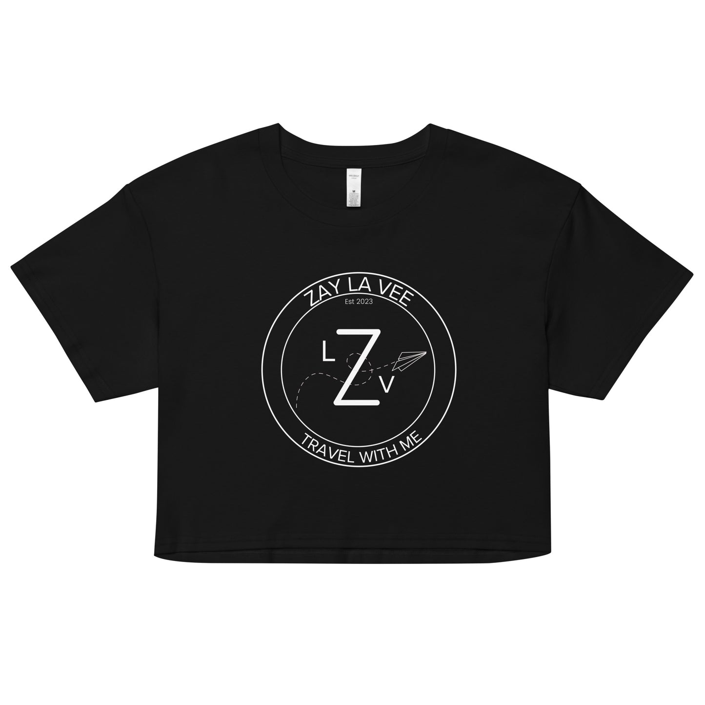 Zay La Vee Round White Logo- Women’s Crop T-Shirt