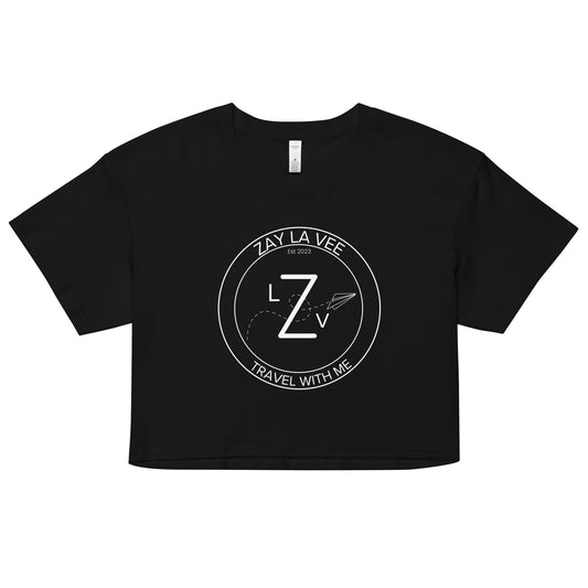 Zay La Vee Round White Logo- Women’s Crop T-Shirt