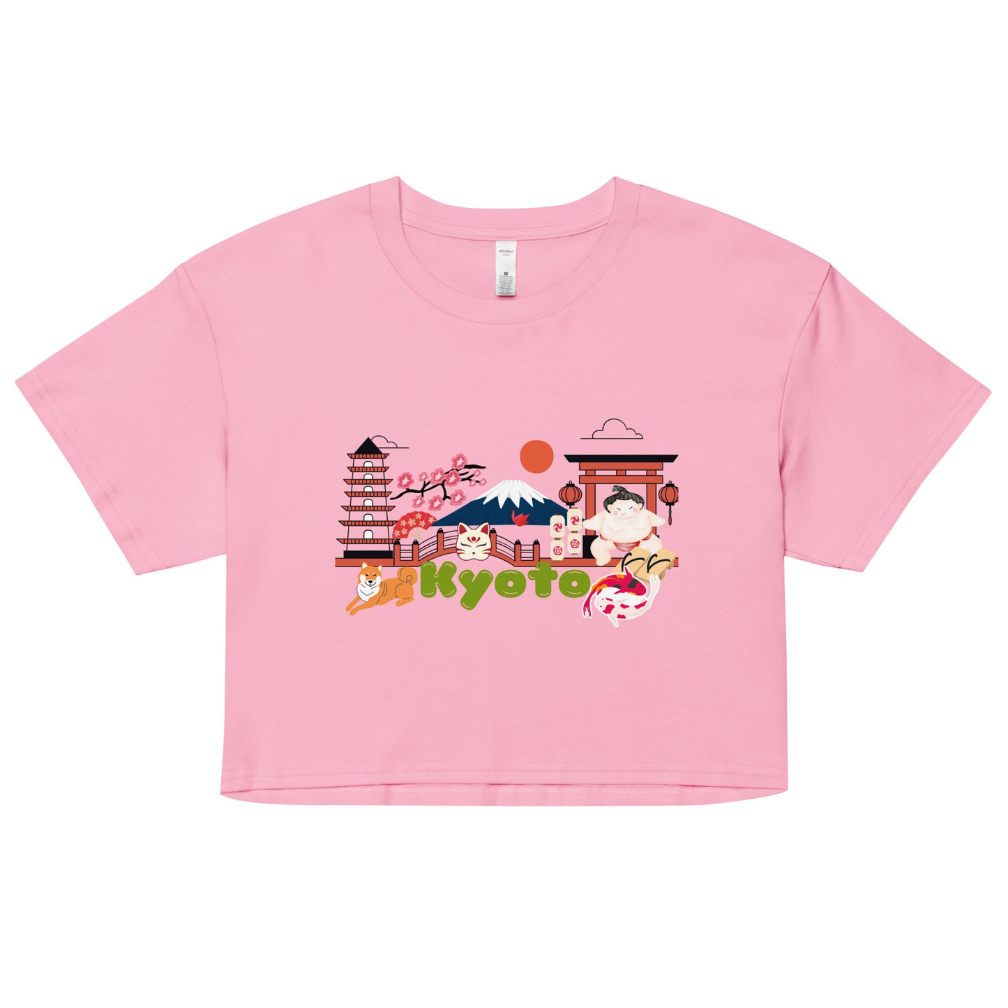 Kyoto Japan Mt Fuji Sumo- Women's Crop T-Shirt