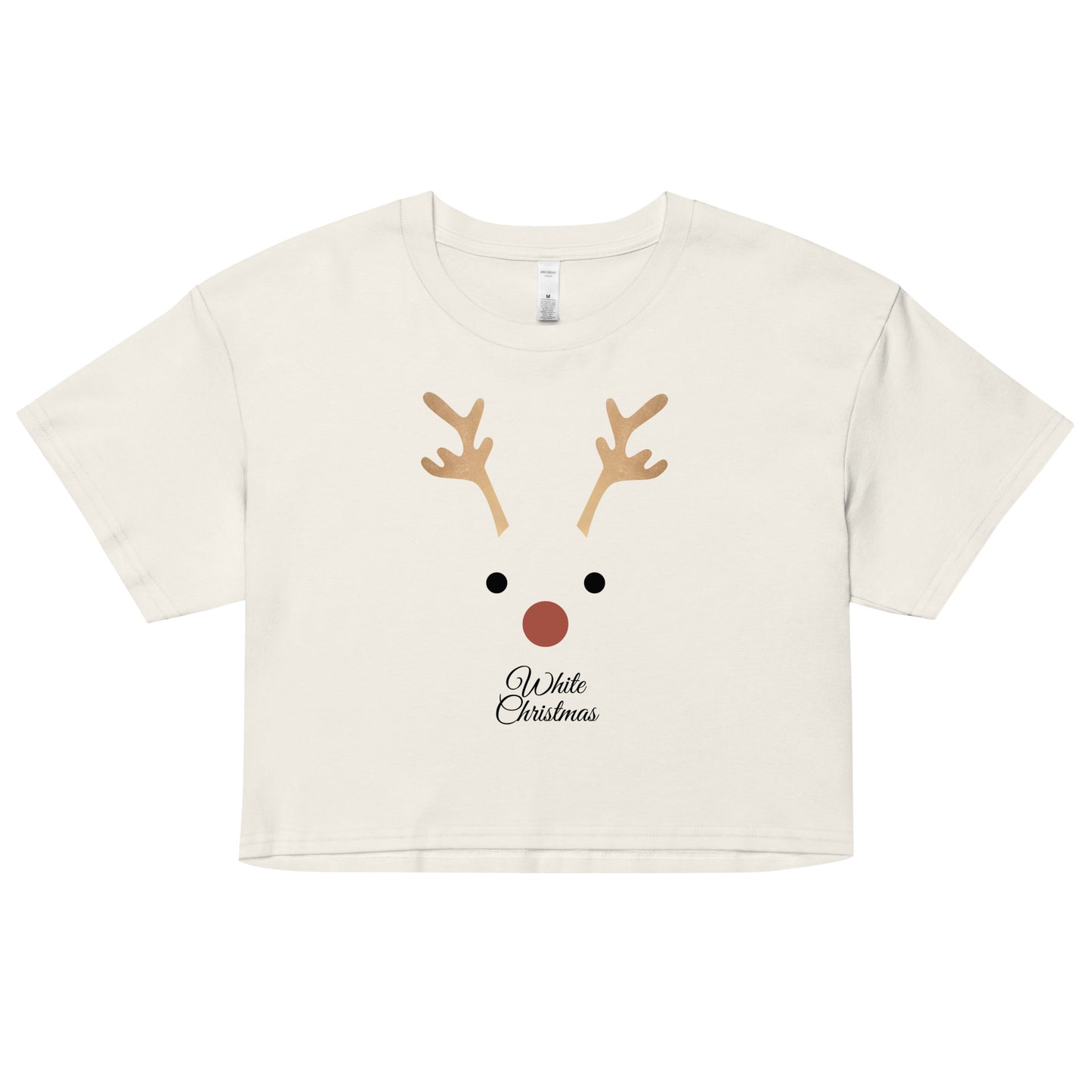 Rudolph White Christmas- Women’s Crop T-Shirt