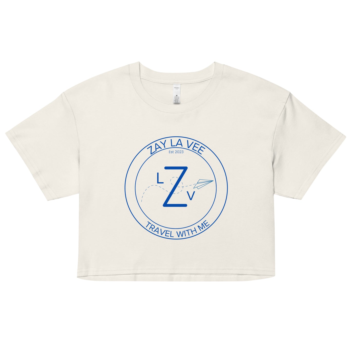 Zay La Vee Round Blue Logo- Women’s Crop T-Shirt