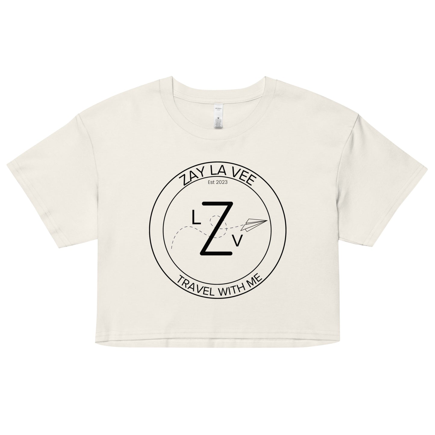 Zay La Vee Round Black Logo- Women’s Crop T-Shirt