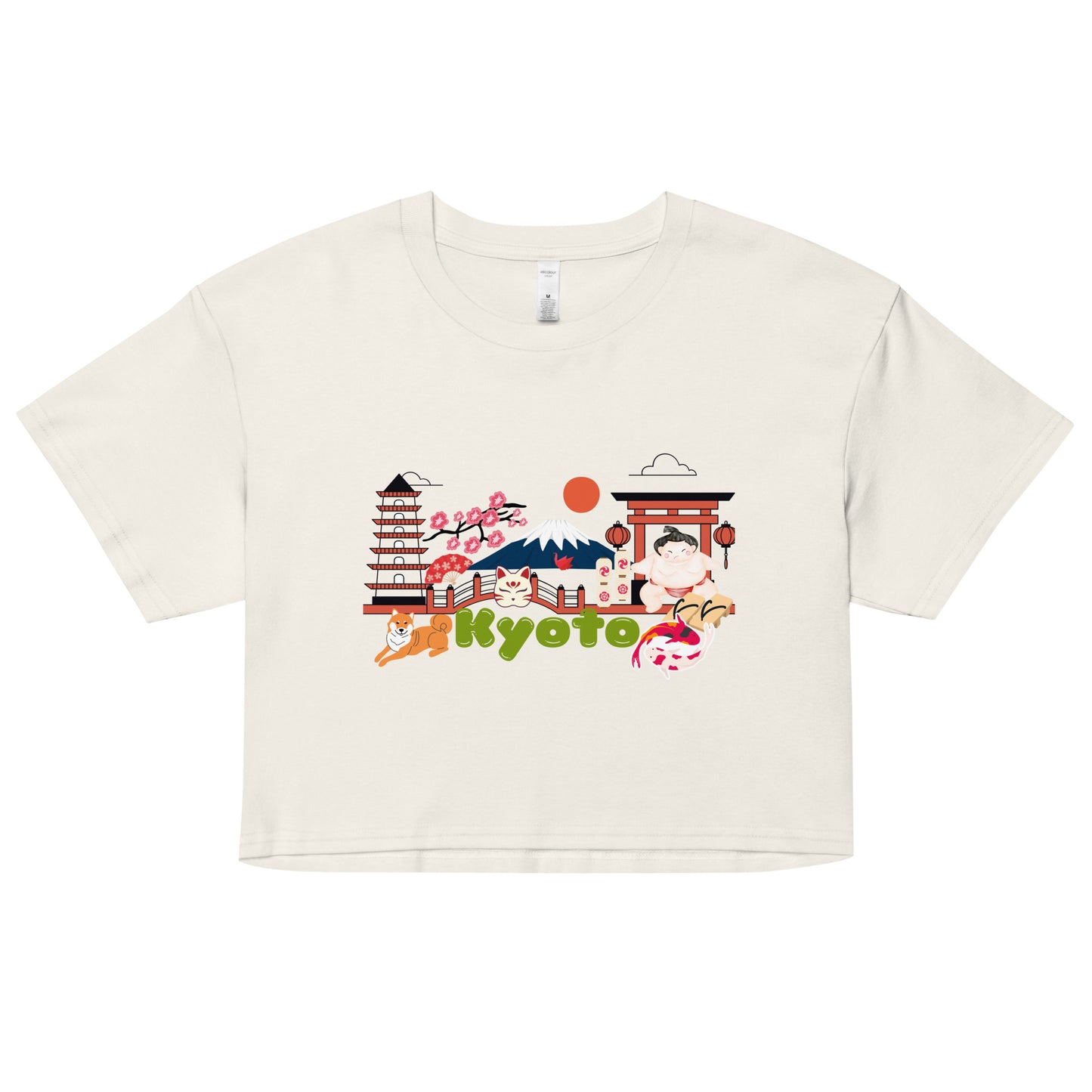 Kyoto Japan Mt Fuji Sumo- Women's Crop T-Shirt