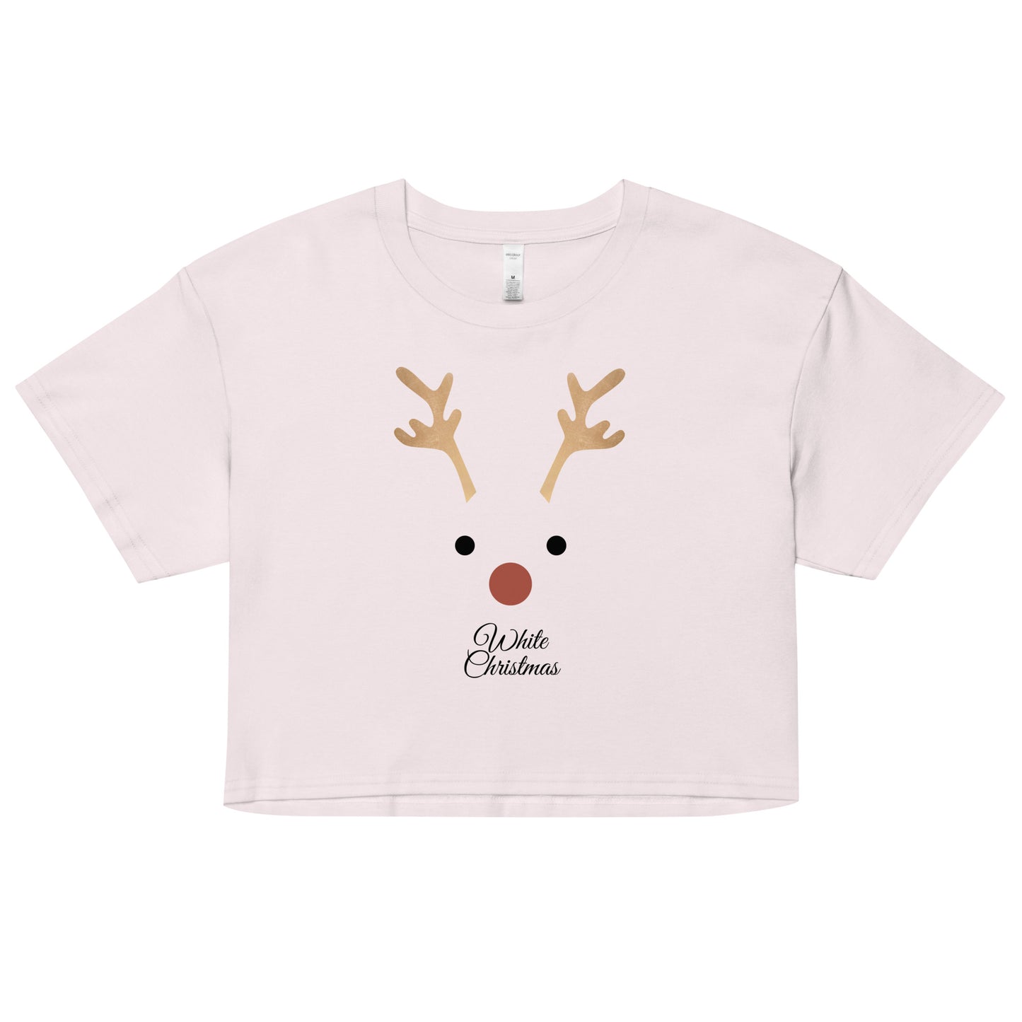 Rudolph White Christmas- Women’s Crop T-Shirt