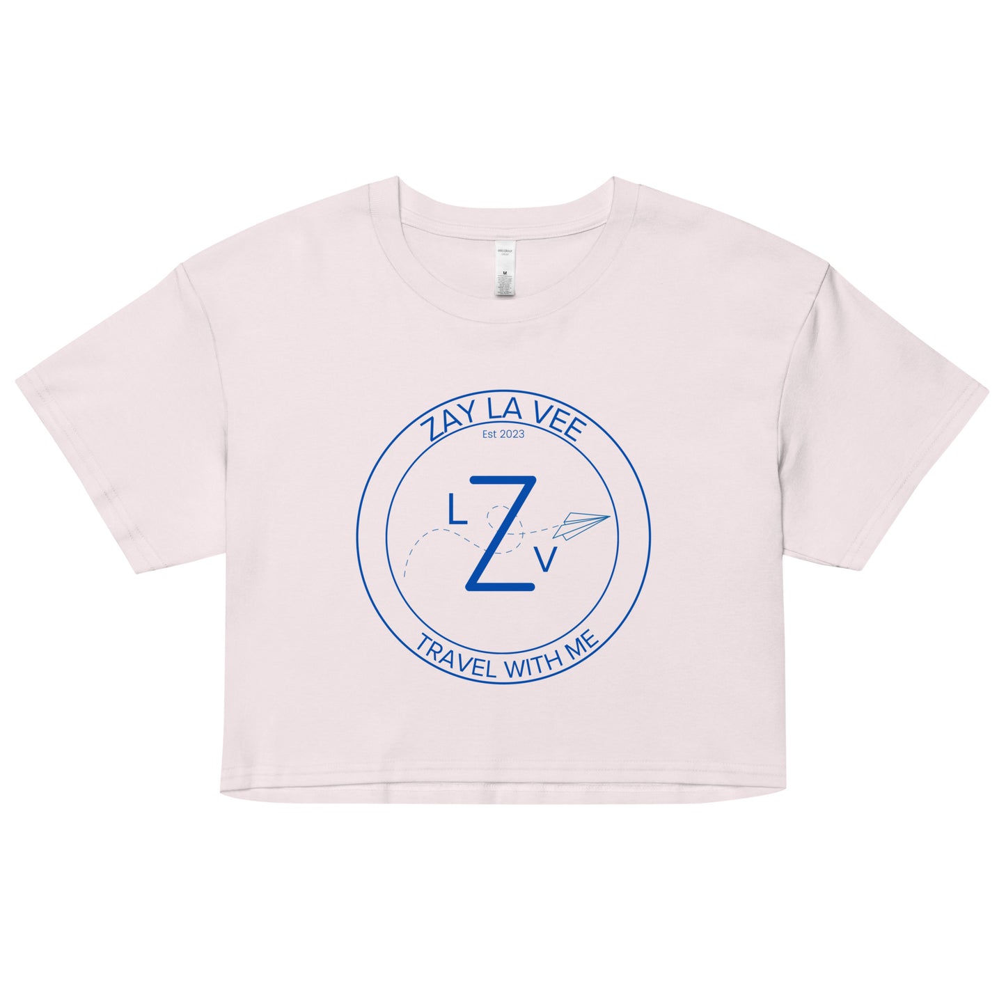 Zay La Vee Round Blue Logo- Women’s Crop T-Shirt