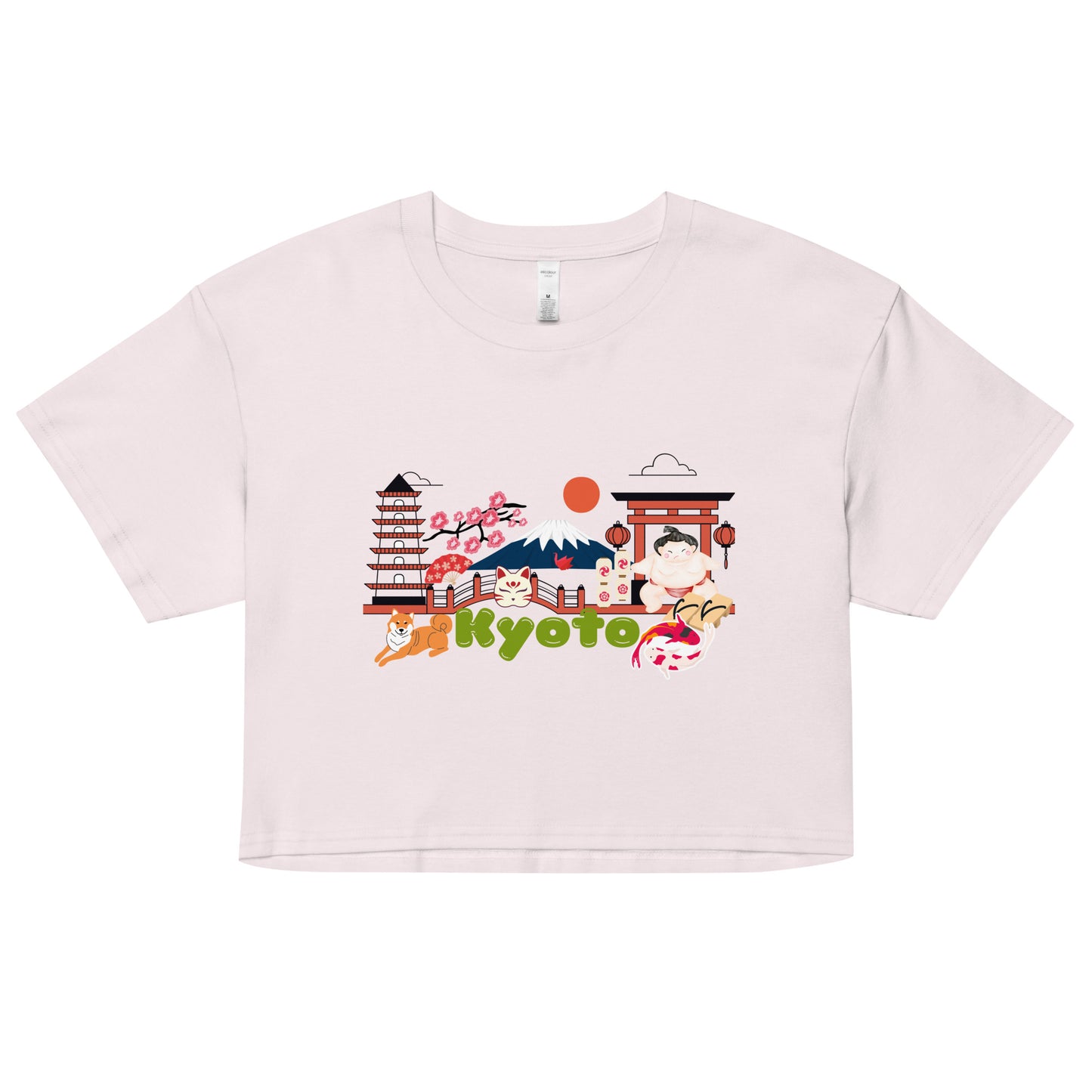 Kyoto Japan Mt Fuji Sumo- Women's Crop T-Shirt