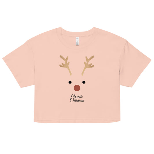 Rudolph White Christmas- Women’s Crop T-Shirt