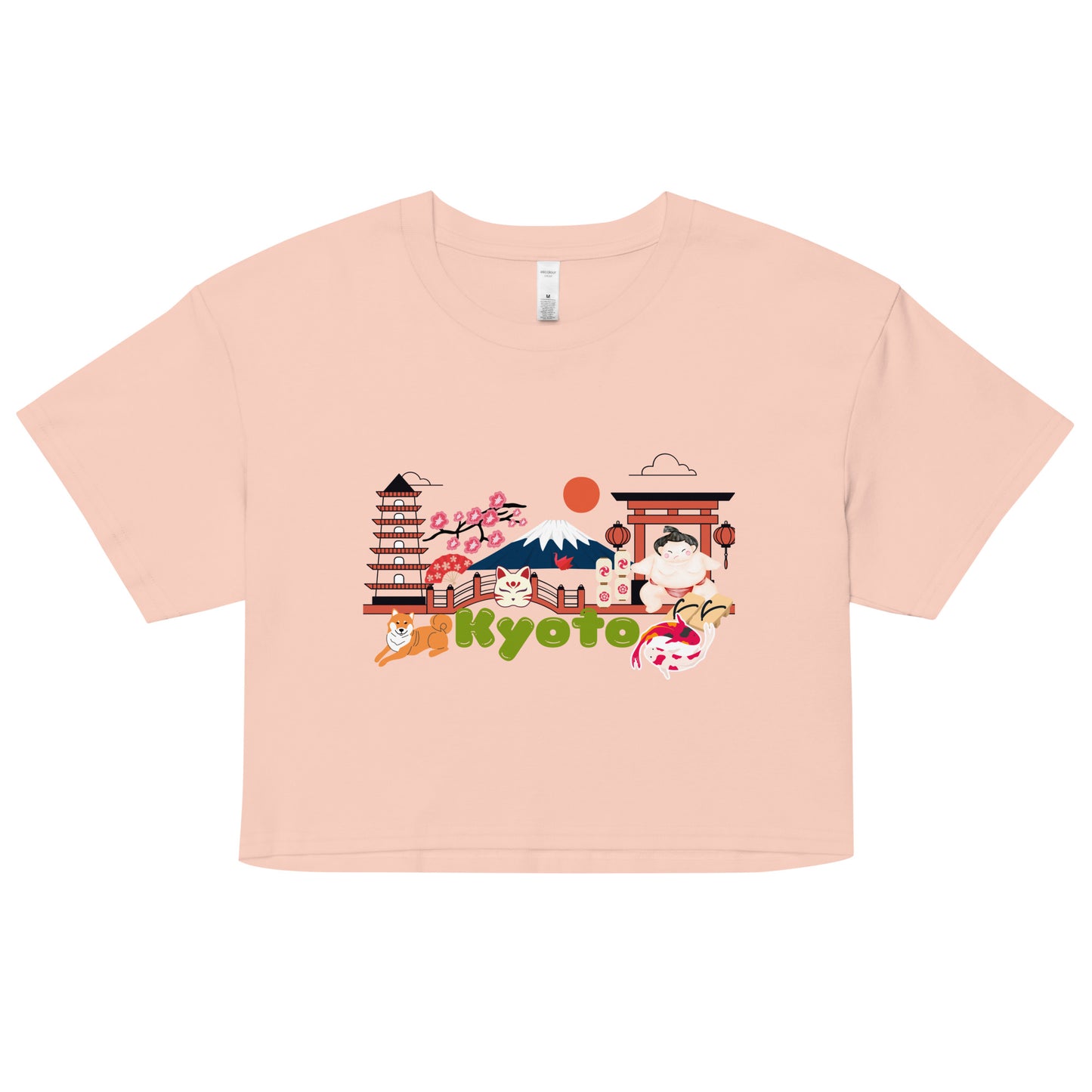 Kyoto Japan Mt Fuji Sumo- Women's Crop T-Shirt