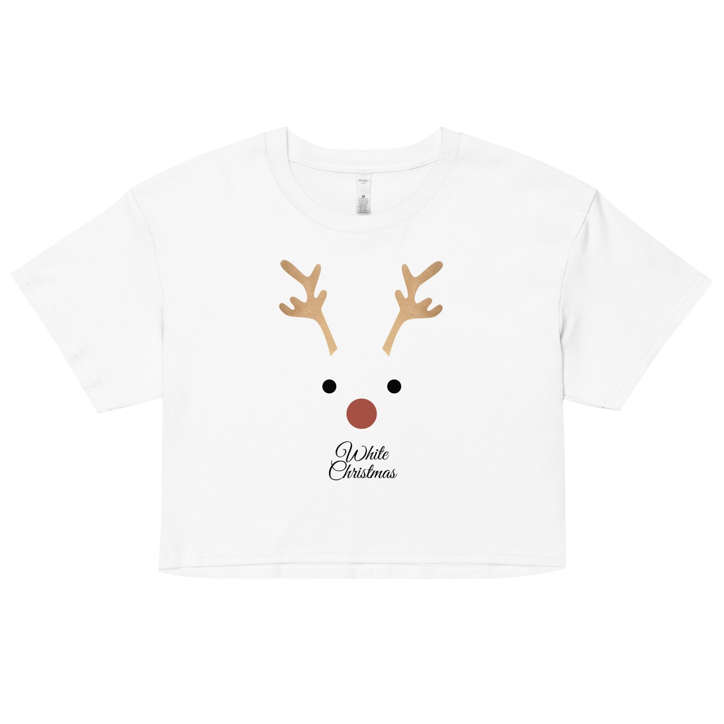 Rudolph White Christmas- Women’s Crop T-Shirt