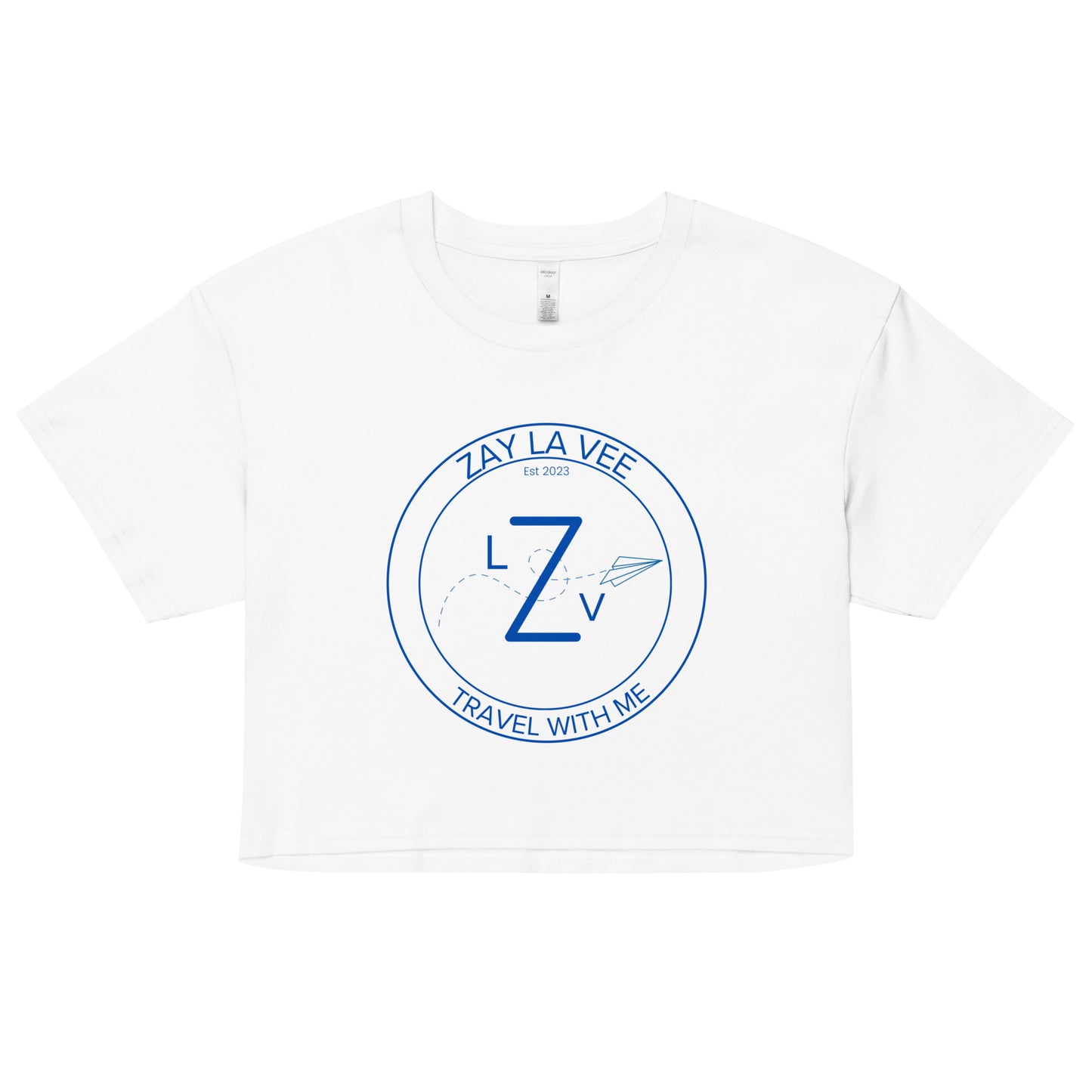 Zay La Vee Round Blue Logo- Women’s Crop T-Shirt