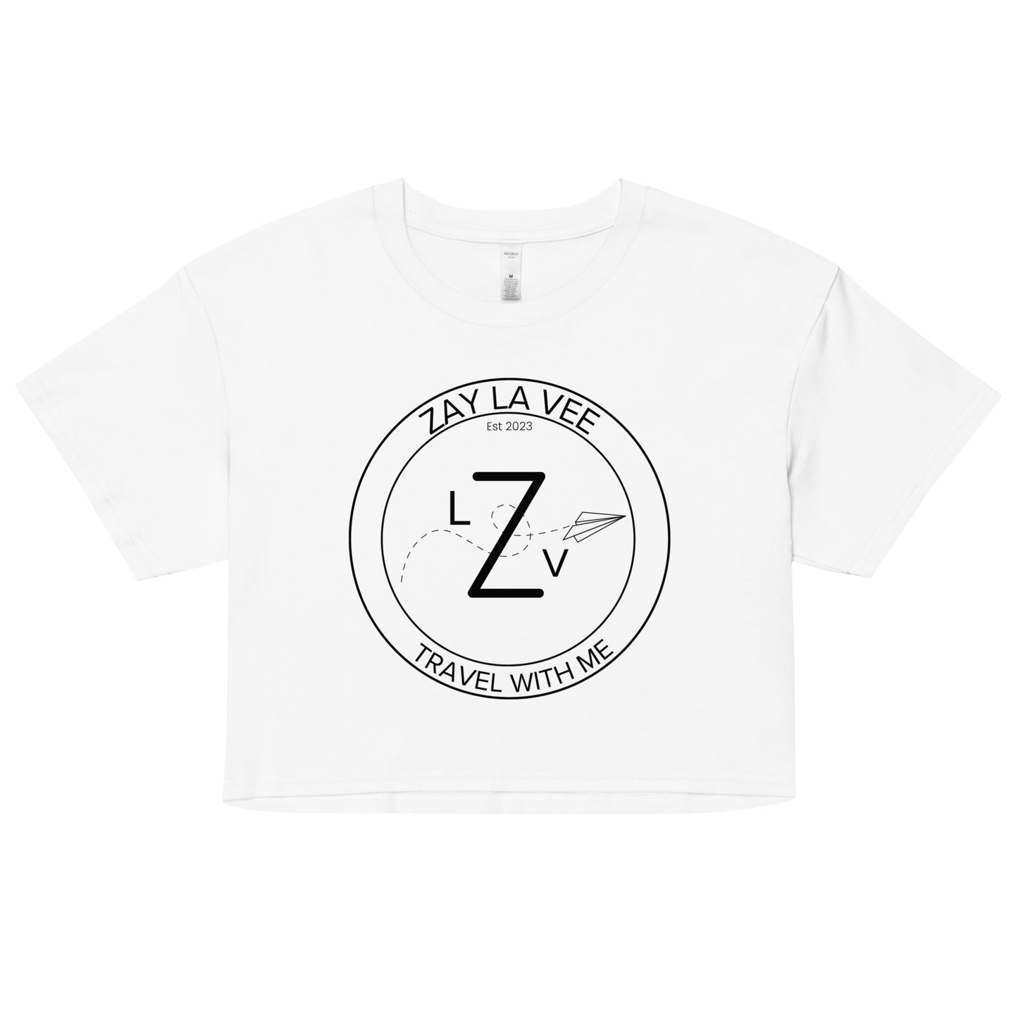 Zay La Vee Round Black Logo- Women’s Crop T-Shirt