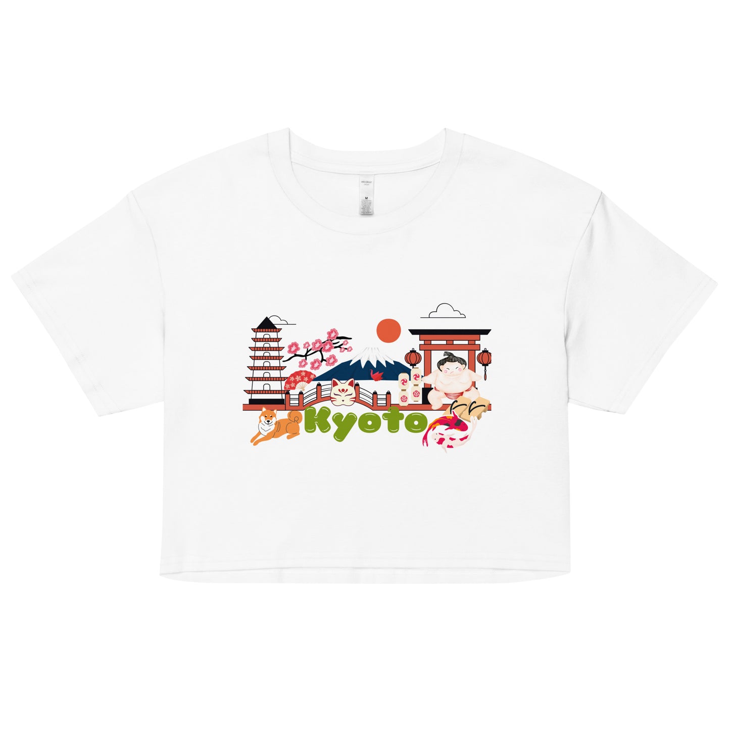 Kyoto Japan Mt Fuji Sumo- Women's Crop T-Shirt